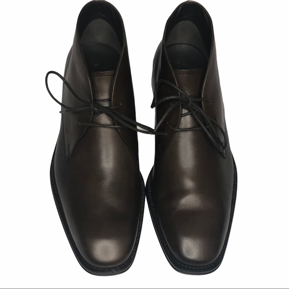 NEW Tod's Mens Brown Leather Laceup AnkleBoots 5.5 - Picture 7 of 16
